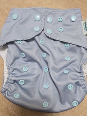 Kinder one size pocket cloth diaper in light blue